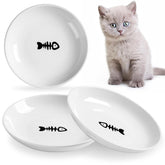Wellbro 5.9-inch ceramic cat bowl with wide shallow design to protect whiskers during meals.