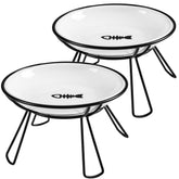 Wellbro elevated ceramic cat bowls with metal stand for comfortable feeding