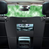 Wellbro dog car barrier backseat area improves safety and reduces distraction.