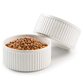Wellbro non-slip ceramic dog bowl with silicone base prevents sliding