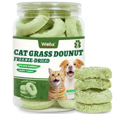 Wellix cat grass donuts packaging showing convenient daily reward snack