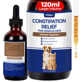 Wellix constipation-relief-liquid-bottle for easy pet dosing.