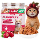 Wellix cranberry-dmannose cat treats jar shows urinary health support for indoor cats.