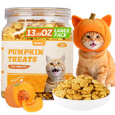 Wellix pumpkin cat treats in a stay-fresh jar for digestion-friendly snacking.
