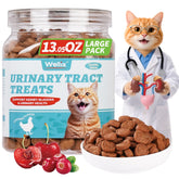 Wellix urinary health cat treats packaging shows chicken flavor for indoor cats.
