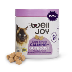WellJoy Calming+ soft chews in bottle promote daily calm for cats