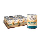 Wellness 95% Whitefish Pate can close-up highlighting grain-free nutrition for dogs