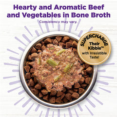 Close-up of Wellness Bowl Boosters beef chunks for tender texture