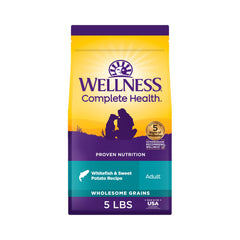 Wellness Complete Health dry dog food bag for fresh meals and easy storage