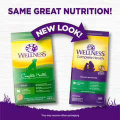 Wellness Complete Health kibble supports digestive health with balanced ingredients.