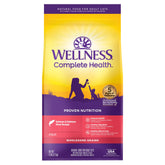 Wellness Complete Health salmon kibble bag for daily cat nutrition