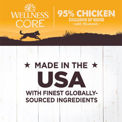 Wellness CORE 95% no grain ingredients emphasize premium, all-natural components.