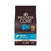 Wellness CORE adult dry dog food bowl with grain free formula.