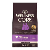 Wellness CORE Age Advantage bag front view, senior grain-free formula for joint support