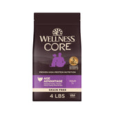 Wellness CORE Age Advantage senior dry dog food bag featuring turkey and chicken formula.
