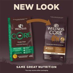 Wellness CORE wild boar and rabbit recipe bag offers high-protein variety for active dogs