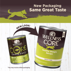 Wellness CORE Healthy Weight Pate can back highlights 12.5 oz serving and packaging