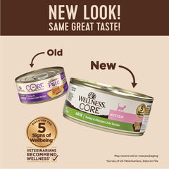 Wellness CORE Pate Kitten serving bowl showing smooth texture ideal for picky eaters.