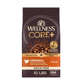 Wellness CORE+ kibble with turkey and chicken bites supports high-protein meals for dogs