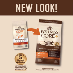Wellness CORE+ pumpkin and papaya ingredients illustrating natural fiber and nutrients.