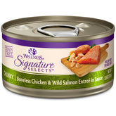 Wellness CORE Signature Selects chunky chicken and salmon in sauce supports daily hydration and flavor.