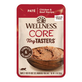 Wellness CORE Tiny Tasters pouch pack for cats enables mess-free feeding with single-serve portions.