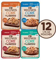 Wellness CORE Tiny Tasters tuna salmon pouch supports hydration