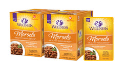 Wellness Healthy Indulgence Morsels chicken and salmon in gravy pouch for easy, grain-free meals