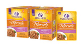 Wellness Healthy Indulgence Morsels Salmon-Tuna Pouch Open for convenient feeding