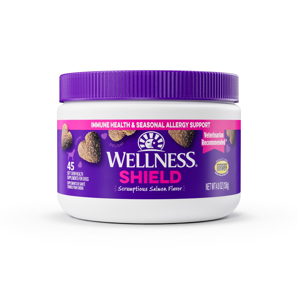 Wellness Salmon Flavored Soft Chew immunity image highlights immune support for dogs
