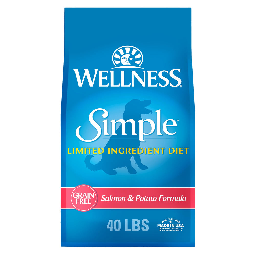 Wellness Simple salmon and potato dry dog food bag for sensitive stomachs