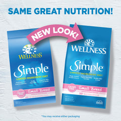 Wellness Simple salmon and potato dry dog food for sensitive stomachs.