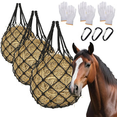 Wellovar hay net with a wide top opening slows feeding and reduces waste.