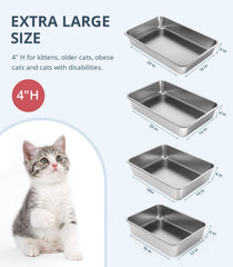 WENBOKMIN 24x16x4 inch litter box top view highlights spacious entry for senior cats.
