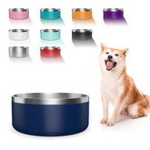 WENBOKMIN 64oz blue dog bowl for mess-free feeding and hydration.