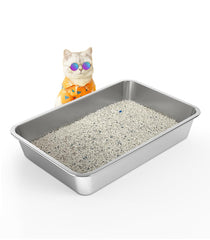 Wenbokmin stainless steel litter box top view showing open design for easy access and cleaning