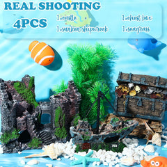 Wenqik sunken shipwreck decor adds adventure vibes and hiding spots for fish.