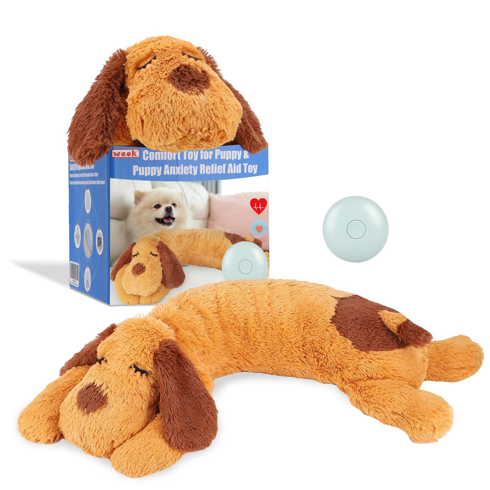 WEOK heartbeat puppy toy pulse enhances calming comfort for anxious puppies