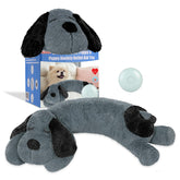 WEOK puppy heartbeat toy close-up with plush fabric and heartbeat module for comfort.