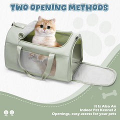 WEPLAN soft-sided pet bag airline-approved green ready for trips