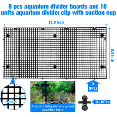 Weramics aquarium divider with suction cups securing panels to tank