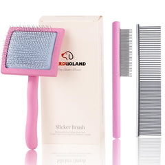 Werduoland slicker brush with coated tips safely detangles long-haired dogs.