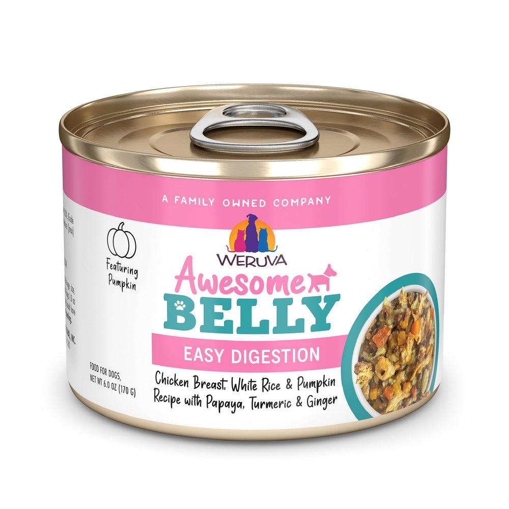 Weruva Awesome Belly can pack eight, convenient meals for adult dogs.