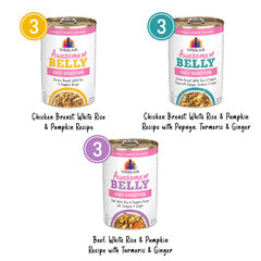 Weruva Awesome Belly pumpkin‑inulin ingredients emphasize gentle digestion‑friendly components.