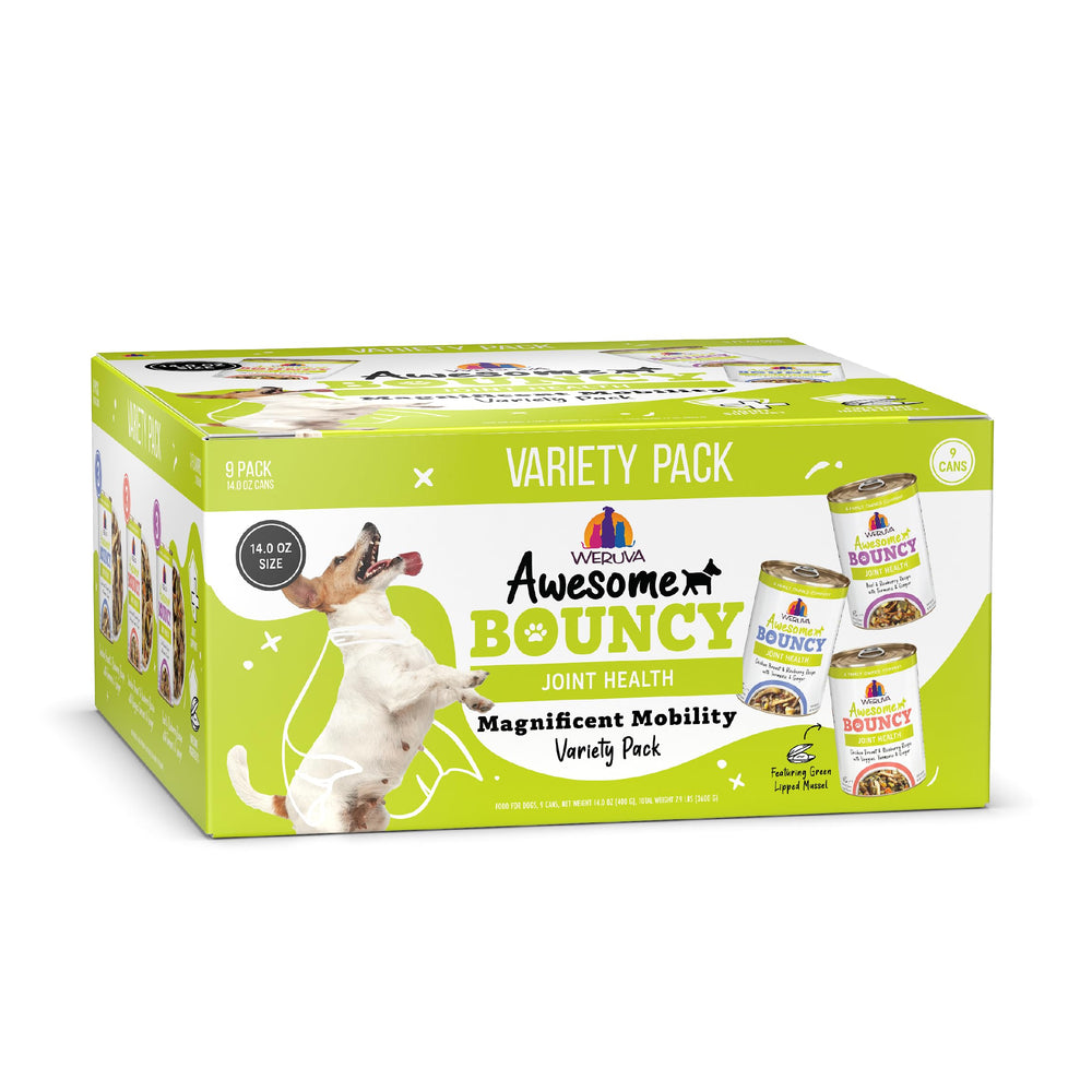 Weruva Awesome Bouncy joint-support meal for flexible dog joints.