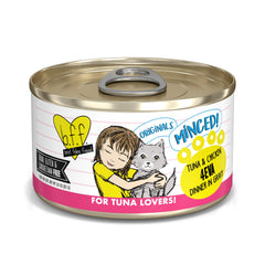 Weruva BFF minced natural wet cat food with tuna-chicken in gravy for hydration and tastiness
