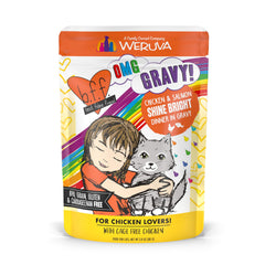 Weruva B.F.F. OMG chicken-salmon in gravy pouch for a tasty, moisture-rich meal.