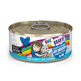 Weruva B.F.F. OMG pack of 8 cans, easy pantry storage for cat meals.