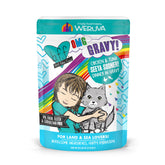 Weruva B.F.F. OMG pouch serving shows easy portioning and cat appeal.