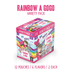 Weruva B.F.F. OMG Rainbow A Gogo Baby Cakes chicken pouch—tender meat with savory gravy.